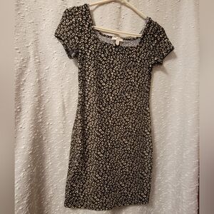 Leopard Print Ribbed Dress Medium